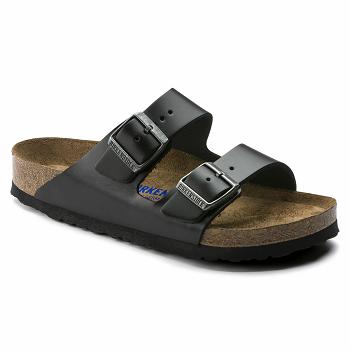 Arizona Birkenstock Soft Footbed Kozene Panske Čierne | SK 312DFM